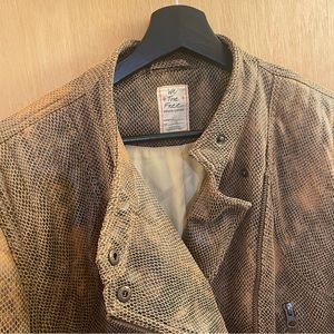 Free People vegan snakeskin leather jacket